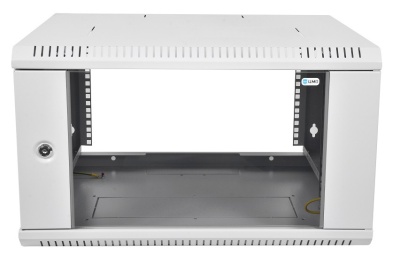 Шкаф коммутационный ЦМО ШРН-ЭКОНОМ (ШРН-Э-12.350) настенный 12U 600x350мм пер.дв.стекл 85кг серый 300мм 15.84кг 180град. 608мм IP20 металл