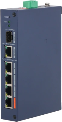 Коммутатор Dahua DH-CHS4106-4ET-60 (L2) 4x100Мбит/с 1x1Гбит/с 1SFP 4PoE 60W управляемый