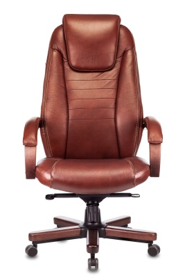 Кресло руководителя Бюрократ T-9923WALNUT светло-коричневый Leather Eichel кожа крестов. металл/дерево