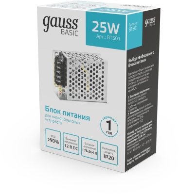 Блок питания Gauss Basic для лен.светод. белый (BT501)