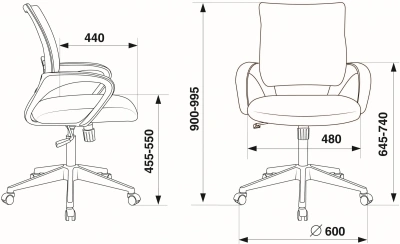 Кресло Бюрократ CH-695NLT черный экокожа крестов. пластик