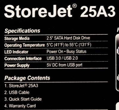 Жесткий диск Transcend USB3.0 2TB TS2TSJ25A3K StoreJet 25A3 2.5" черный