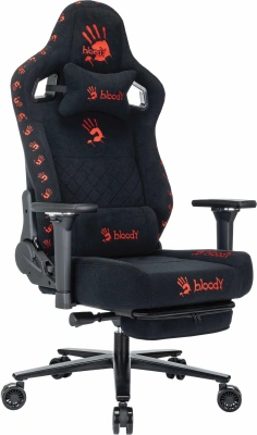 Кресло игровое A4Tech Bloody GC-670 черный искусственная замша с подголов. крестов. металл подст.для ног