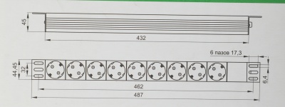Блок распределения питания ITK PH21-6D3 гор.размещ. 6xSchuko базовые 16A C14