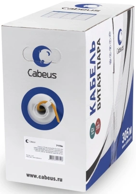 Кабель информационный Cabeus UTP-4P-Cat.5e-SOLID-LSZH кат.5E U/UTP 4 пары LSZH внутренний 305м оранжевый