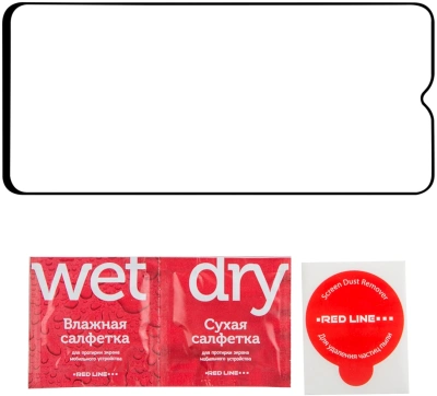 Защитное стекло для экрана Redline черный для Honor X6a 2.5D 1шт. (УТ000036724)