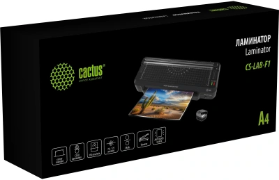 Ламинатор Cactus CS-LAB-F1 черный A4 (70-125мкм) 25см/мин (2вал.) хол.лам. лам.фото