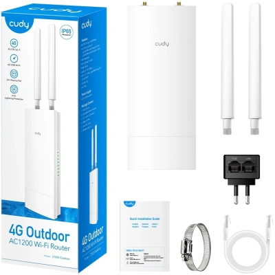 Роутер беспроводной Cudy LT500 OUTDOOR AC1200 10/100BASE-TX/4G cat. 4 белый