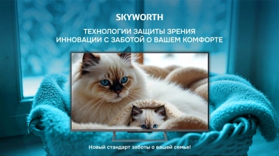 Телевизор QLED Skyworth 55" 55Q66H Eye Care Frameless черный 4K Ultra HD 60Hz MEMC DVB-T DVB-T2 DVB-C DVB-S DVB-S2 USB WiFi Smart TV
