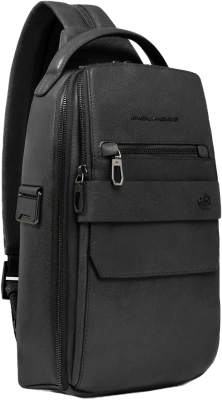 Рюкзак слинг мужской Piquadro Solm CA7028S141/N черный натур.кожа
