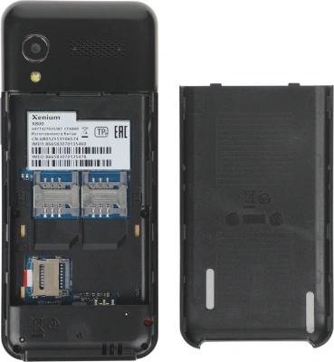 Мобильный телефон Xenium X800 черный моноблок 2Sim 2.8" 240x320 Spreadtrum ThreadX RTOS 0.3Mpix GSM900/1800 MP3 FM microSD max32Gb