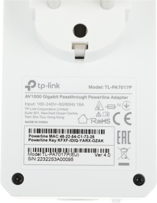 Сетевой адаптер HomePlug AV TP-Link TL-PA7017P KIT AV1000 Gigabit Ethernet (упак.:2шт)