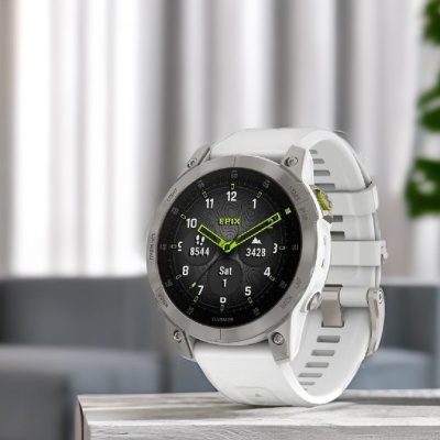 Смарт-часы Garmin Epix Gen 2 Sapphire 33.02мм 1.3" AMOLED корп.титан рем.белый (010-02582-21)