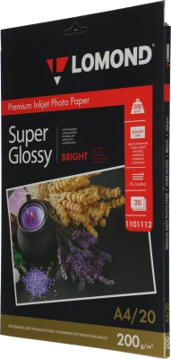 Фотобумага Lomond 1101112 A4/200г/м2/20л./белый высокоглянцевое для струйной печати