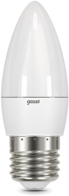 Лампа светодиодная Gauss 9.5Вт цок.:E27 свеча 220B св.свеч.бел.теп. (упак.:10шт) (103102110)