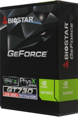 Видеокарта Biostar PCI-E 2.0 VN7313THX1 NVIDIA GeForce GT 730 2Gb 128bit GDDR3 700/1333 DVIx1 HDMIx1 CRTx1 HDCP Ret low profile