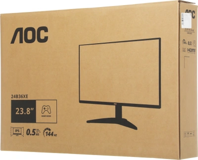 Монитор AOC 23.8" 24B36XE черный IPS LED 16:9 HDMI матовая 300cd 178гр/178гр 1920x1080 144Hz VGA FHD 2.5кг