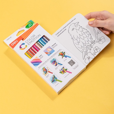 Карандаши цв. Deli EC00200 Color Emotion трехгран. липа 12цв. коробка/европод. (12шт)