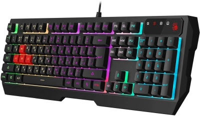 Клавиатура A4Tech B140N черный USB for gamer LED (подставка для запястий) кабель 1.8м