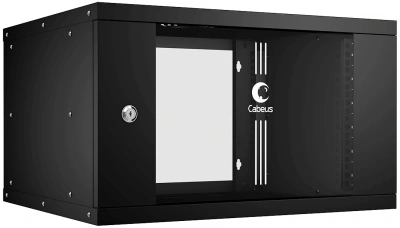 Шкаф коммутационный Cabeus (WSC-05D-6U55/45-BK) настенный 6U 550x450мм пер.дв.стекл 30кг черный 390мм 11кг 220град. 320мм IP20 сталь