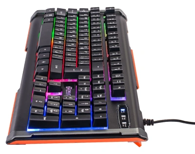 Клавиатура Оклик 710G BLACK DEATH черный/оранжевый USB Multimedia for gamer LED (476393) кабель 1.5м