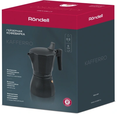 Кофеварка гейзерн. Rondell Kafferro RDS-499 0.3л алюминий темно-серый