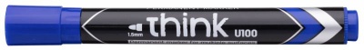 Маркер перманентный Deli EU10030 Think круглый пиш. наконечник 1.5мм синий