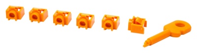 Заглушка Lanmaster LAN-SEC45-PL-SET-OR (упак.:6шт) 6м оранжевый