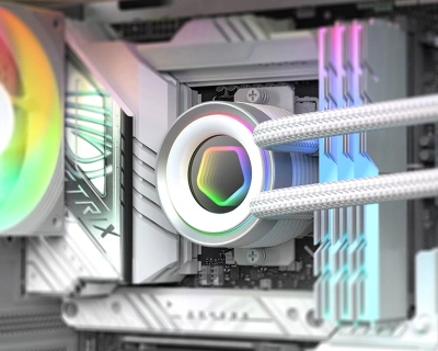 Система водяного охлаждения ID-Cooling FX240 Inf ARGB Soc-AM5/AM4/1200/1700/1851 белый 4-pin 27.2dB Al 300W Ret (FX240 INF WHITE)