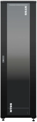 Шкаф коммутационный NTSS Премиум (NTSS-R42U6060GS-1BL) напольный 42U 600x600мм пер.дв.стекл металл 900кг черный 510мм 86кг 1987мм 20 металл