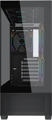 Корпус Accord ACC-EL1B TG черный без БП ATX 2xUSB2.0 1xUSB3.1 audio bott PSU