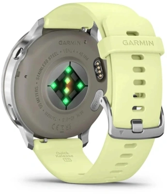Смарт-часы Garmin Venu 4 1.4" AMOLED корп.серебристый рем.желтый разм.брасл.:135-200мм (010-03014-02)