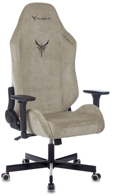 Кресло игровое Knight N1 Fabric бежевый Light-21 с подголов. крестов. металл