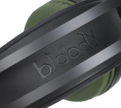 Наушники с микрофоном A4Tech Bloody J450 черный/зеленый 1.8м мониторные оголовье (J450)