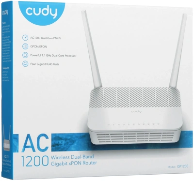 Роутер беспроводной Cudy GP1200 AC1200 100/1000/10000BASE-T/xPON белый