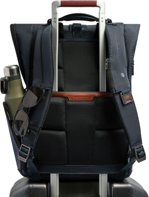 Рюкзак мужской Piquadro Oberon CA7280W150/BLU роллтоп синий нейлон/натур.кожа