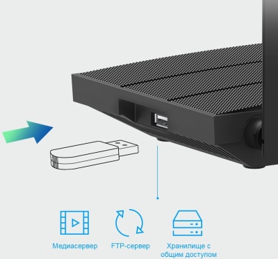 Роутер беспроводной TP-Link Archer C6U AC1200 10/100/1000BASE-TX черный