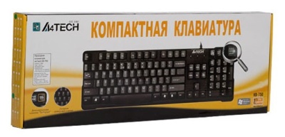 Клавиатура A4Tech KR-750 черный USB (KR-750 BLACK) кабель 1.5м