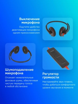 Наушники с микрофоном Poly Blackwire 3220 черный накладные USB оголовье (8X228A6)