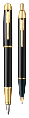 Набор ручек Parker IM Core FK221 (2093216) Black GT M сталь нержавеющая подар.кор. ручка перьевая, ручка шариковая