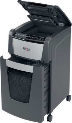 Шредер Rexel Optimum AutoFeed 300M черный с автоподачей (секр.P-5) фрагменты 300лист. 60лтр. скрепки скобы пл.карты