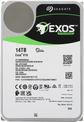 Жесткий диск Seagate SAS 3.0 14TB ST14000NM004J Server Exos X18 4KN (7200rpm) 256Mb 3.5"