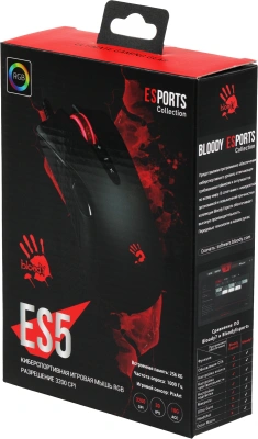 Мышь A4Tech Bloody ES5 черный оптическая 3200dpi USB 8but
