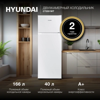 Холодильник Hyundai CT2551WT 2-хкамерн. белый