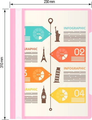 Папка-скоросшиватель Бюрократ Пастель -PSLPAST/PINK A4 прозрач.верх.лист пластик розовый 0.14/0.18