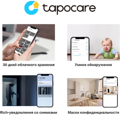 Камера видеонаблюдения IP TP-Link Tapo C200 V.5 Wi-Fi 4-4мм цв. корп.:белый (TAPO C200)