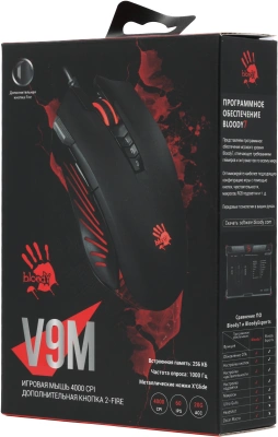 Мышь A4Tech Bloody V9M черный оптическая 6200dpi USB 9but