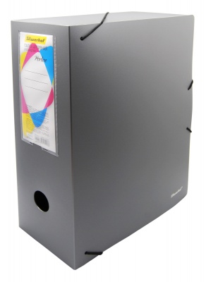 Папка архивная на резинке Silwerhof Гальвано 311915-77 полипропилен 1мм корешок 100мм A4 серебристый металлик