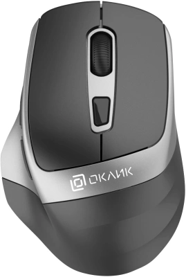 Мышь Оклик 516MW черный/серебристый оптическая 1600dpi silent беспров. BT/Radio USB для ноутбука 6but (1978689)