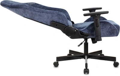 Кресло игровое Knight N1 Fabric синий Light-27 с подголов. крестов. металл